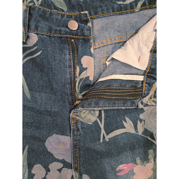 Women's Manfinity Floral Print Denim Jeans  Size M - Picture 7 of 9